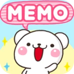 sticky note white bear android application logo